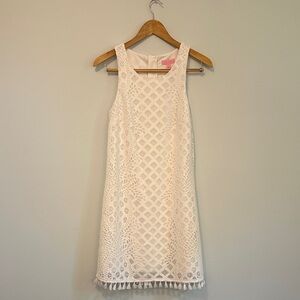Lilly Pulitzer Marquette White Shift Mini Eyelet Dress - Small
